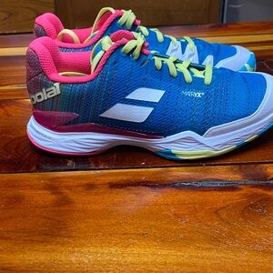 Babolat Jet Mach II AC Blue Pink Tennis Clay Court Shoe Size 6